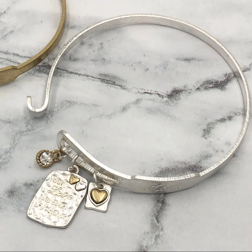 🌼 Your Love My Anchor Hook Bangle Bracelet